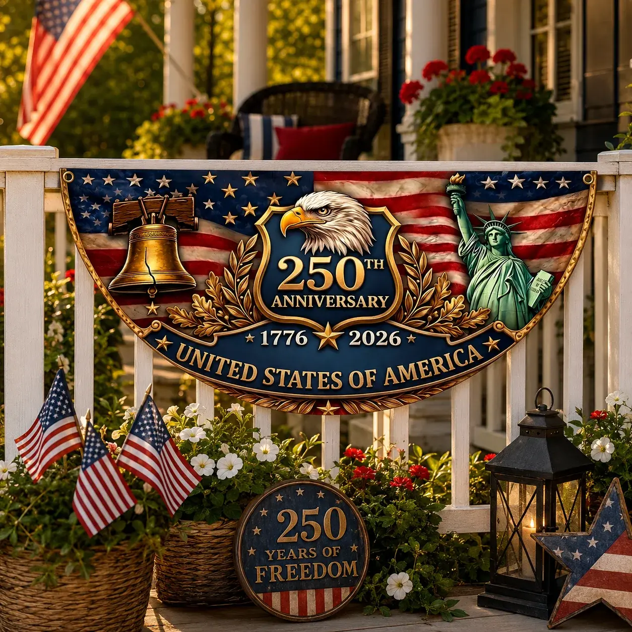 250th Anniversary Eagle Liberty Bell Semicircular Flag