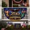USA 250th Anniversary Semicircular Fence Banner Flag