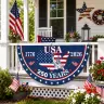 USA 250 Years 1776-2026 Patriotic Semicircular Flag