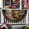 Custom Family Name Lion 250 Years of Freedom Semicircular Flag