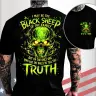 Gen X Custom Birth Year Skull Shirt – Black Sheep Of The Family But I'm The Only One Who Has The Balls To Tell The Truth Graphic Tee